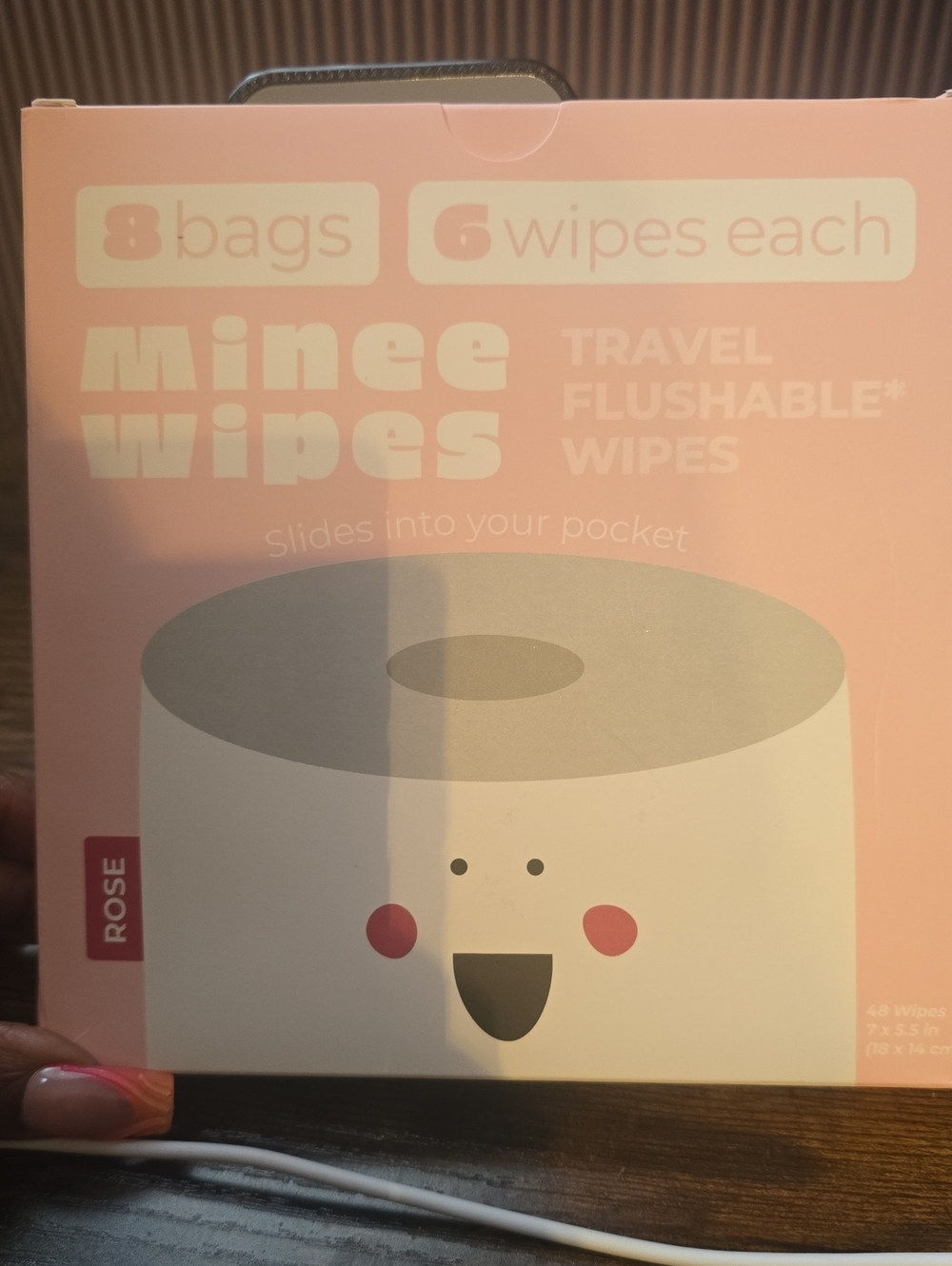 Travel Flushable Wipes - Rose Pink